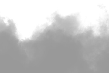 Biały dym, chmura, na przeźroczystym tle. PNG