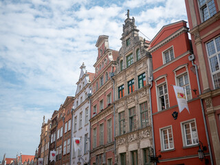 Obraz premium A row of Gdańsk townhouses in the city center