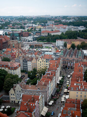 Naklejka premium View of Gdańsk Old City Center from above