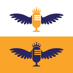 Flying mic Podcast logo design.