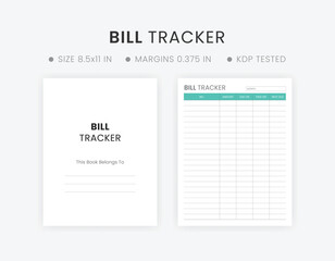 Bill Tracker Template Printable