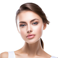 Obraz premium Beautiful young woman with clean fresh skin