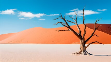 Fototapeta na wymiar Stille Zeugen der Zeit: Die toten Bäume der Namib-Wüste