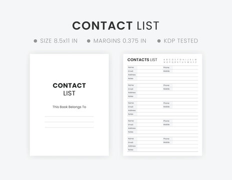 Printable Phone List Template  Address book template, Book