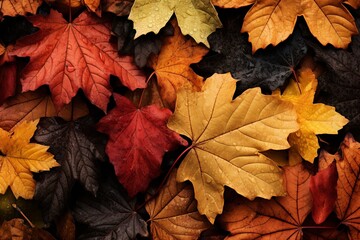 Fototapeta premium autumn leaves background texture