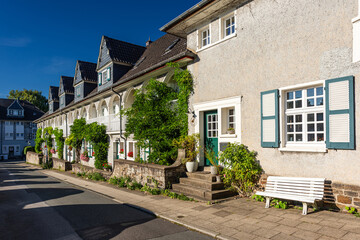 Historische Häuser der Arbeitersiedlung Margarethenhöhe in Essen; Ruhrgebiet; Deutschland