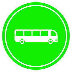 green bus station sign circle icon