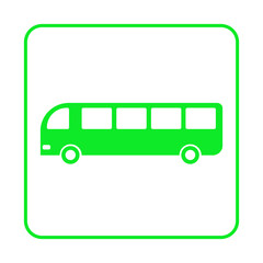 green bus square frame icon