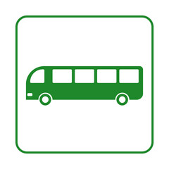 green bus square frame icon