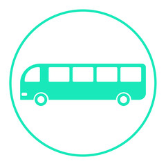 green mint bus square circle frame icon