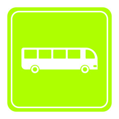 green bus station sign square icon