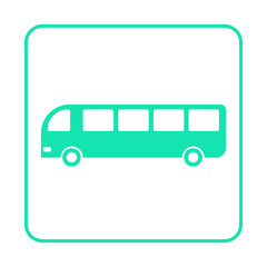 green mint bus square frame icon