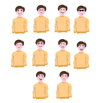 Sets of Casual Male Avatar ,good for graphic resources, avatar on social media, apps, websites, sticker for merch and more. 