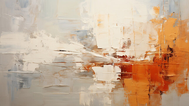 Contemporary Oil Painting Texture Abstraction with Yellow Oil Paint Brush Strokes