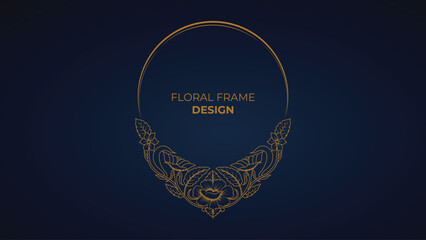 Decorative Floral golden Frame . Vintage calligraphic corners and borders. ornamental Border, ornaments. Wedding frame, invitation card, menu, picture borders, deco dividers. Decorative Frame design.