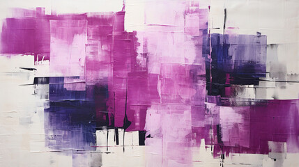 Abstract Rough Purple Gradient Art Painting Texture with Oil Brushstrokes Pallet Knife Paint on Canvas