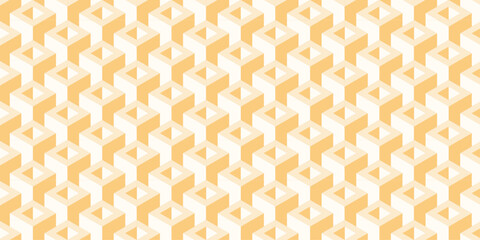 Boxes 3d Seamless Pattern. Abstract white and gray tone background.