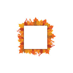 Autumn square frame vector design