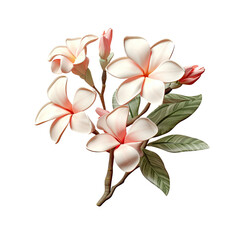 transparent background with desert rose and plumeria blooms