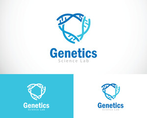 genetics logo creative DNA design health care science lab concept line circle connect network