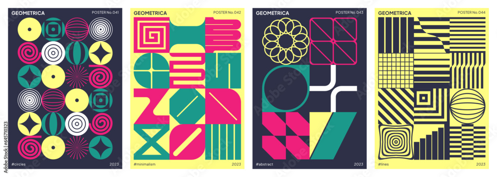 Canvas Prints neo geometric posters. abstract modern designs. vector backgrounds with brutalist shapes and symbols