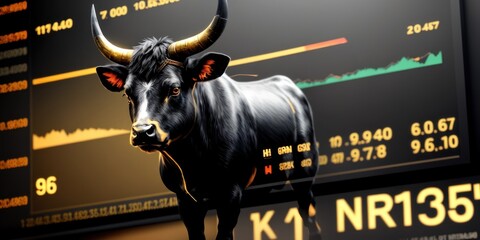 Bull run or bullish market trend in crypto currency or stocks. Trade exchange background, up arrow graph for increase in asset value. Cryptocurrency stock share price chart. Global economy boom.