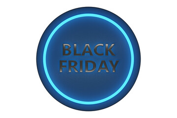 Black Friday promotional poster isolated on white background. 3d illustration.