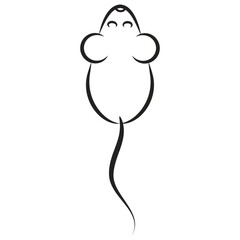 silhouette of mouse icon isolated on white
