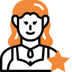 actress flat line icon