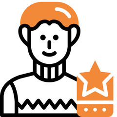 influencer flat line icon