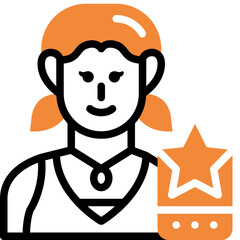 woman influencer flat line icon
