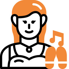 dancer flat line icon