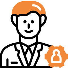 manager flat line icon
