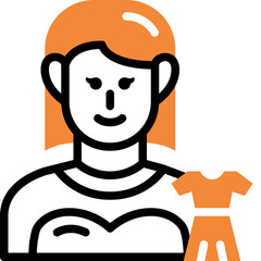fashion model flat line icon