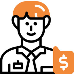 salesman flat line icon