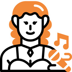 female singer flat line icon