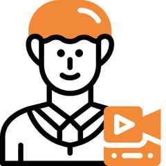 vlogger flat line icon