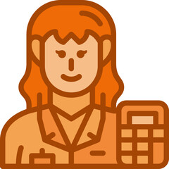 female accountant two tone icon