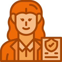 woman insurer two tone icon