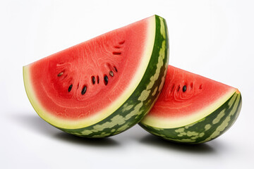 Juicy watermelon with sliced isolated on white background - obrazy, fototapety, plakaty