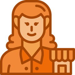 woman entrepreneur two tone icon