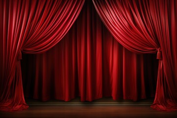 red curtain background