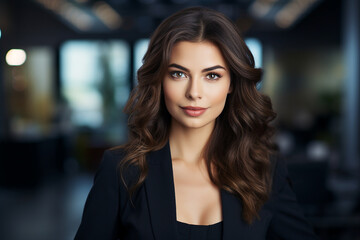 Obraz premium Young businesswoman standing confident in front of corporate building High quality photo Generative AI