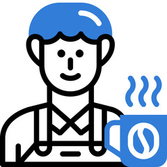 barista flat line icon