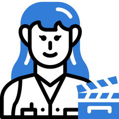female director flat line icon