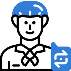 interpreter flat line icon