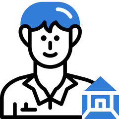 interior designer flat line icon