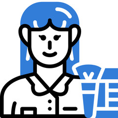 makeup artist flat line icon