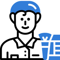 male makeup artist flat line icon