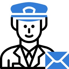 mailman flat line icon